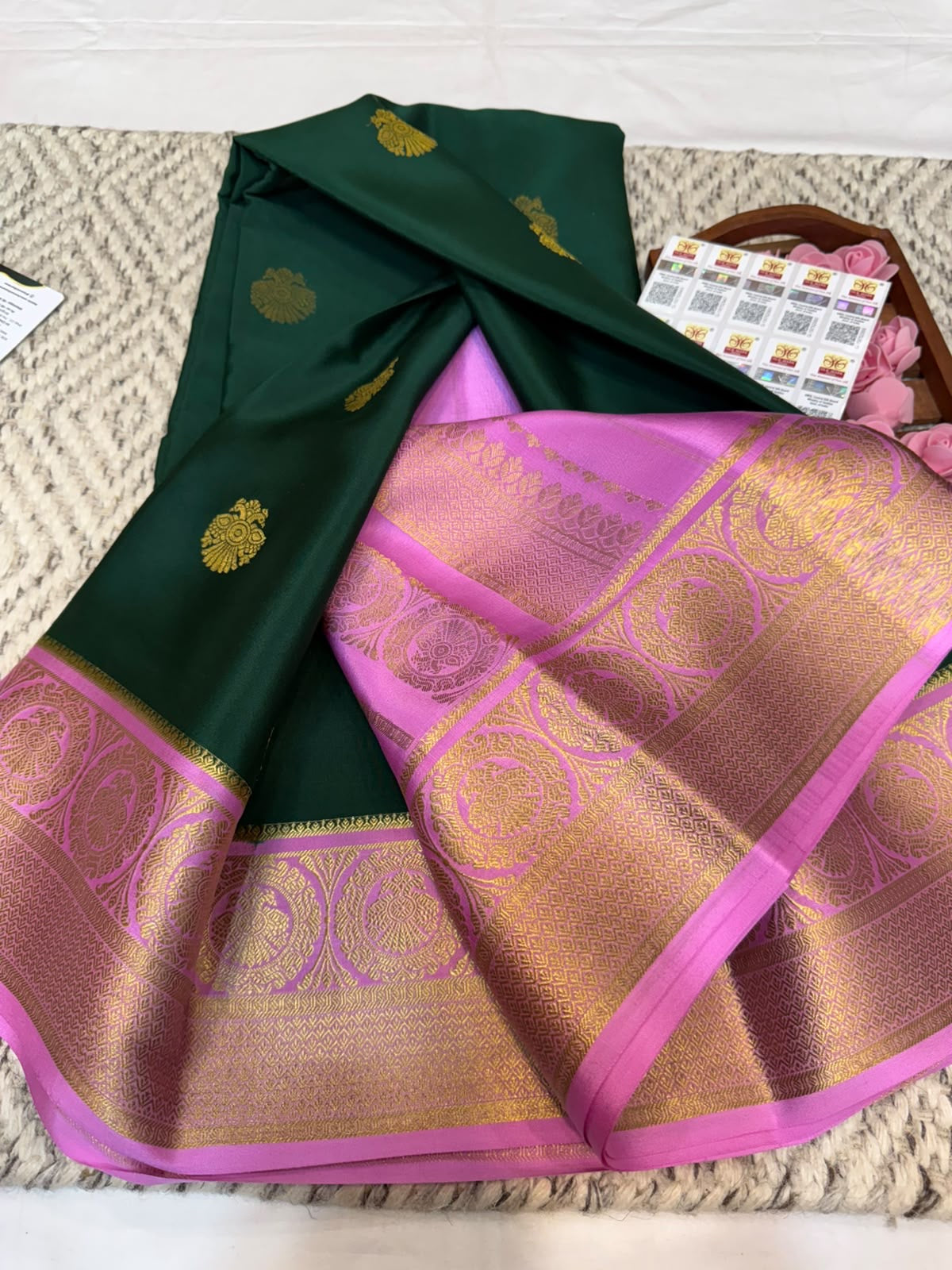 Mysore silk sarees shoulder butta pattern