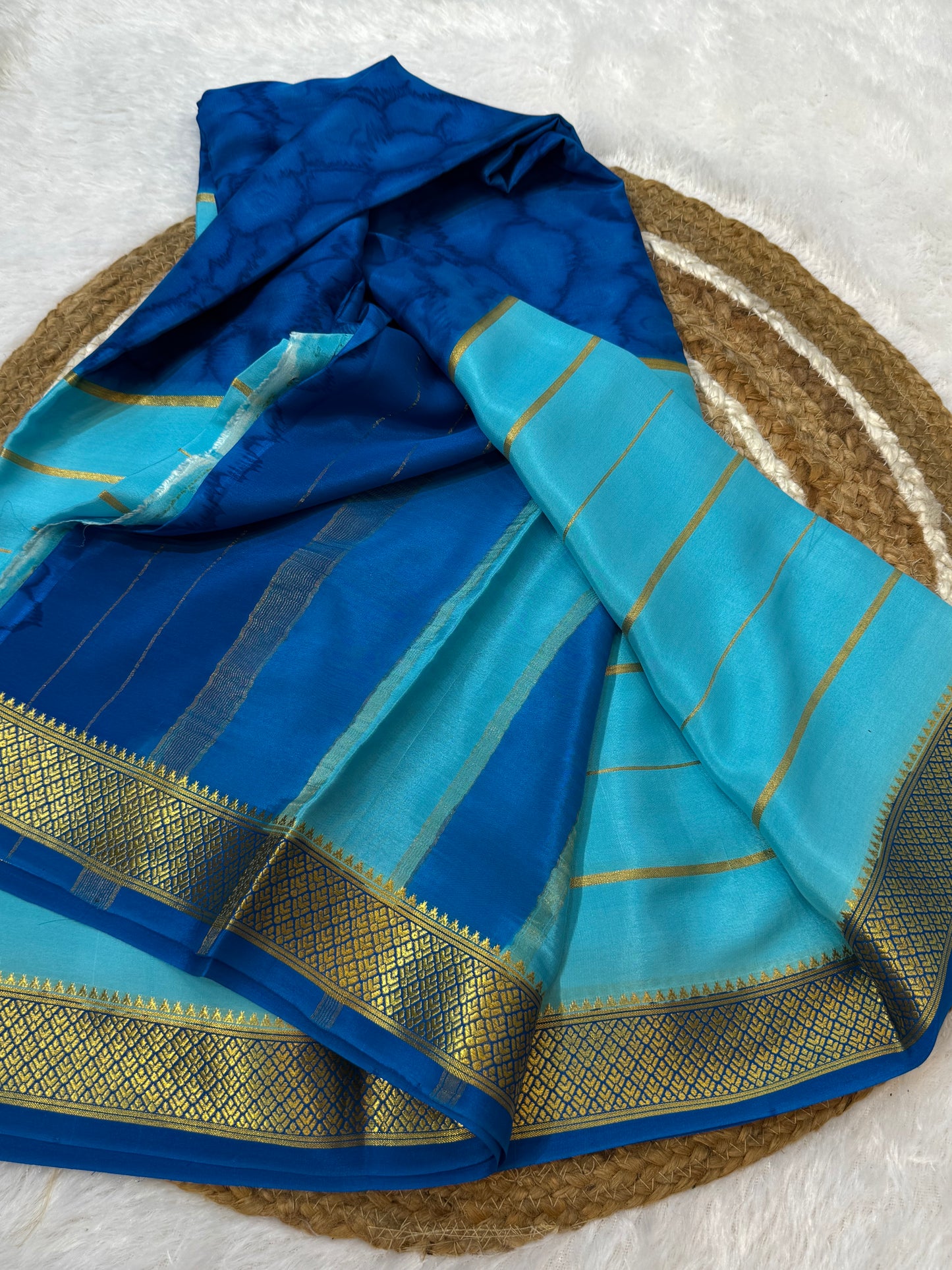 Printed Mysore silk saree