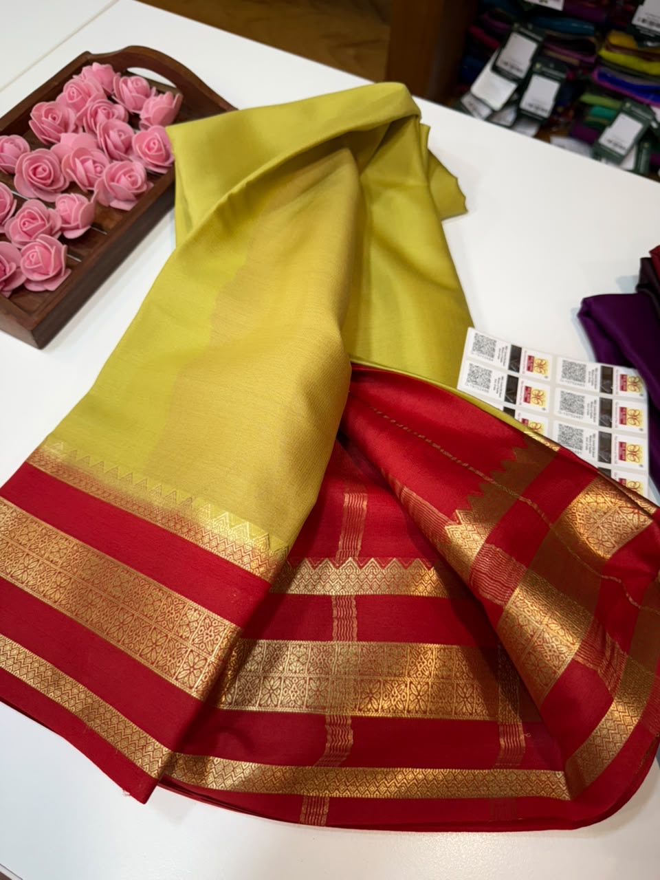 Mysore silk sarees light weight pattern