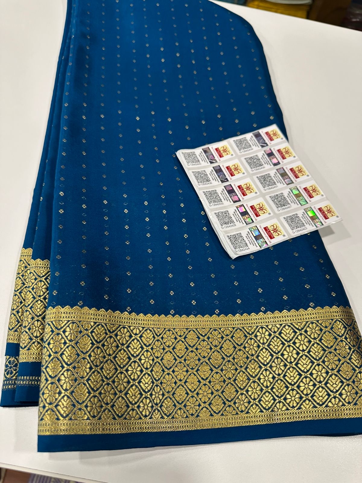 Motif pattern mysore silk sarees