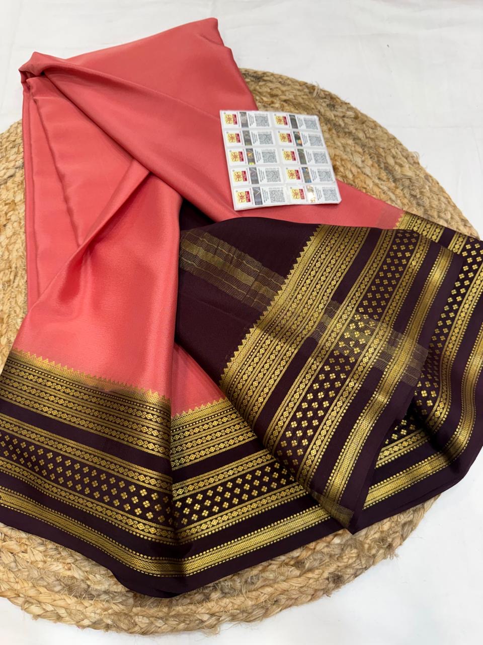Mysore silk sarees contrast pattern