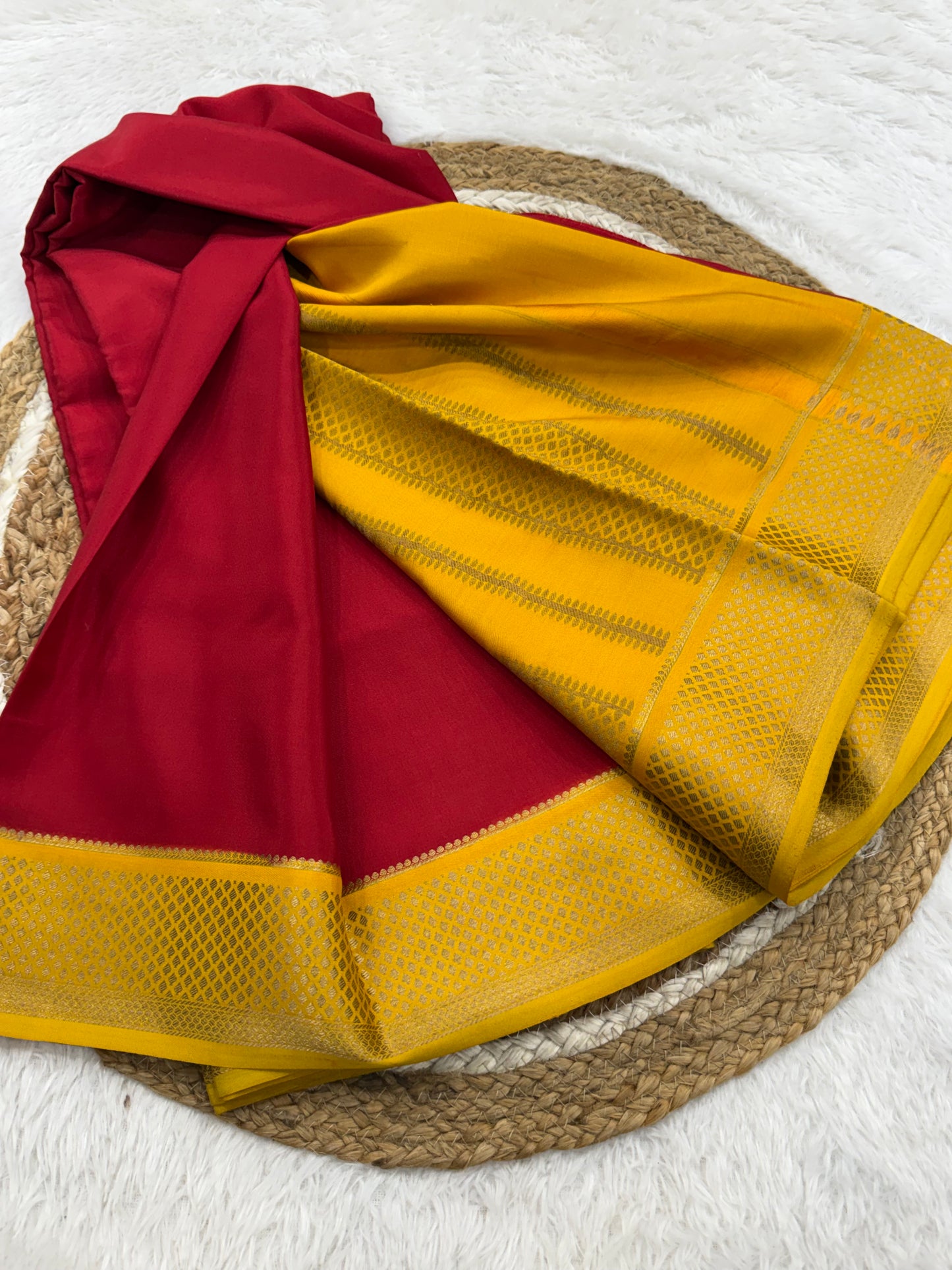 Thick border contrast saree
