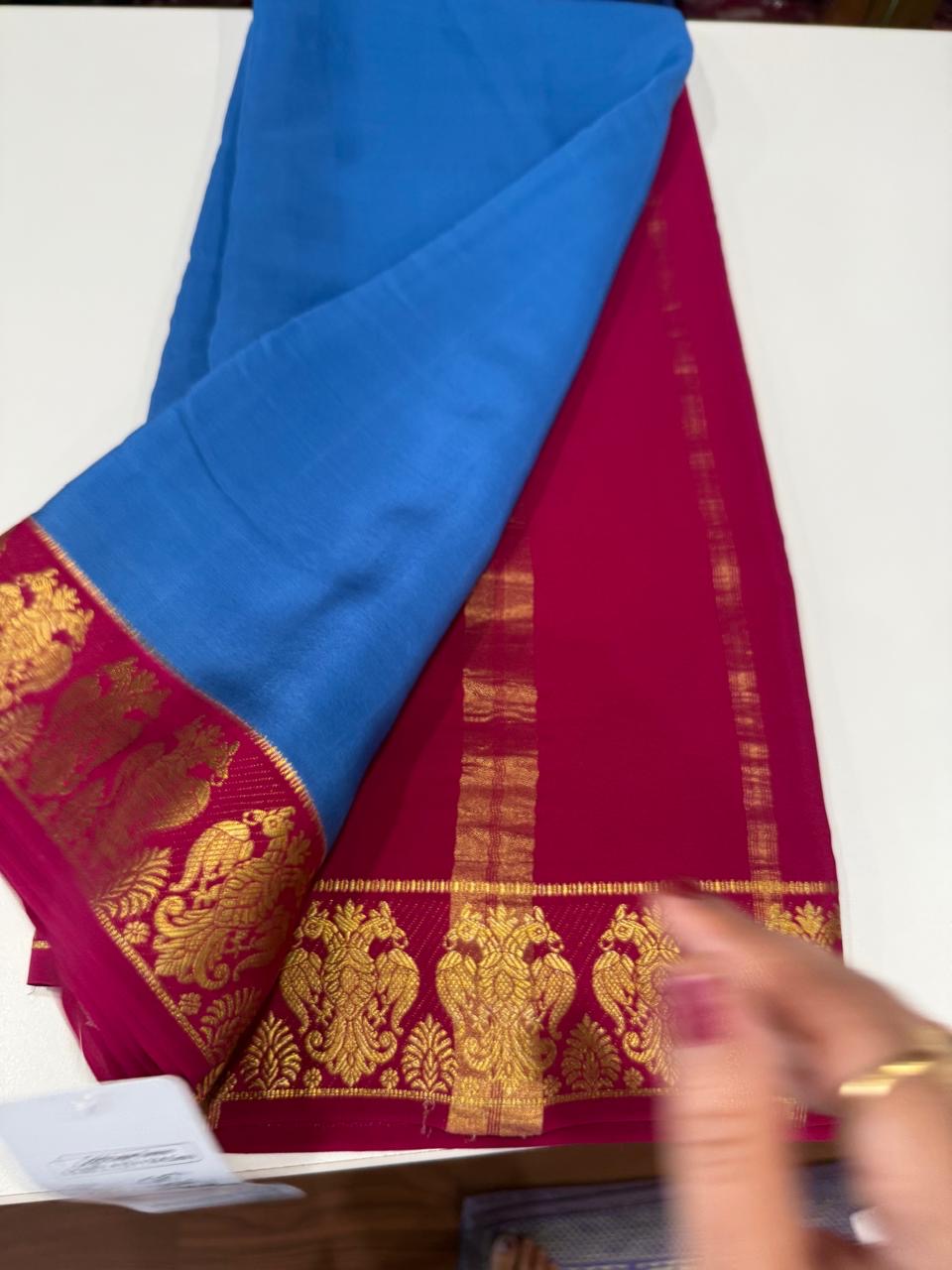 ❤️Traditional border in gold lace Zari Mysore silk sarees ❤️