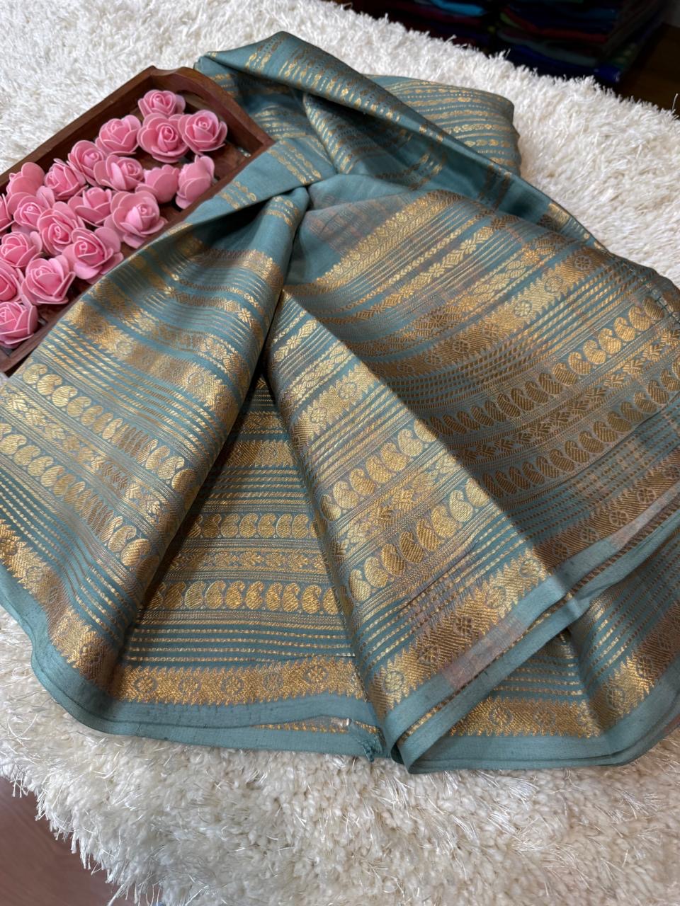 Mysore silk sarees self pattern