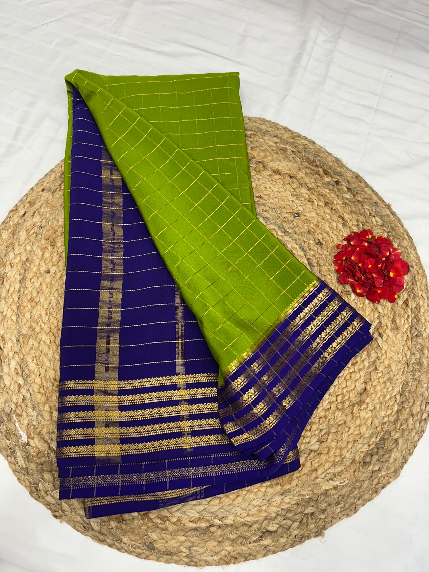 Gold lace Mysore silk