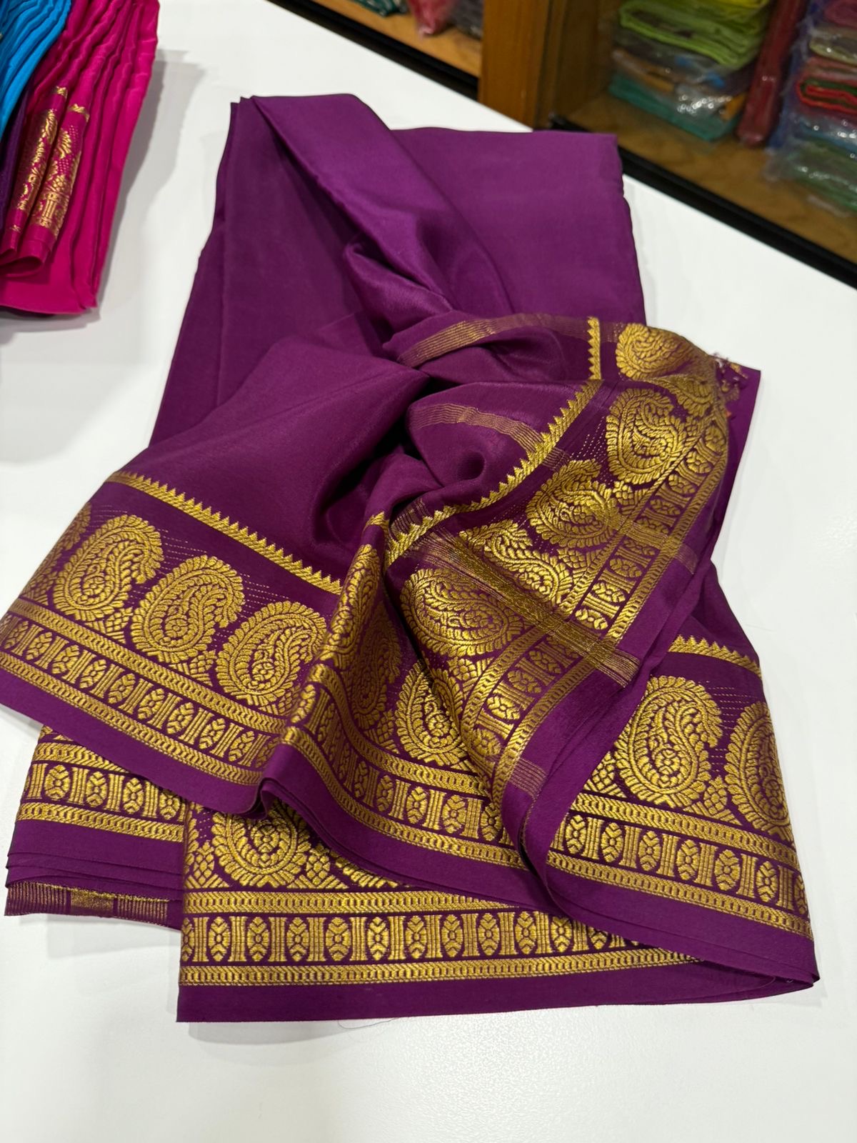 Mysore silk saree Mango border