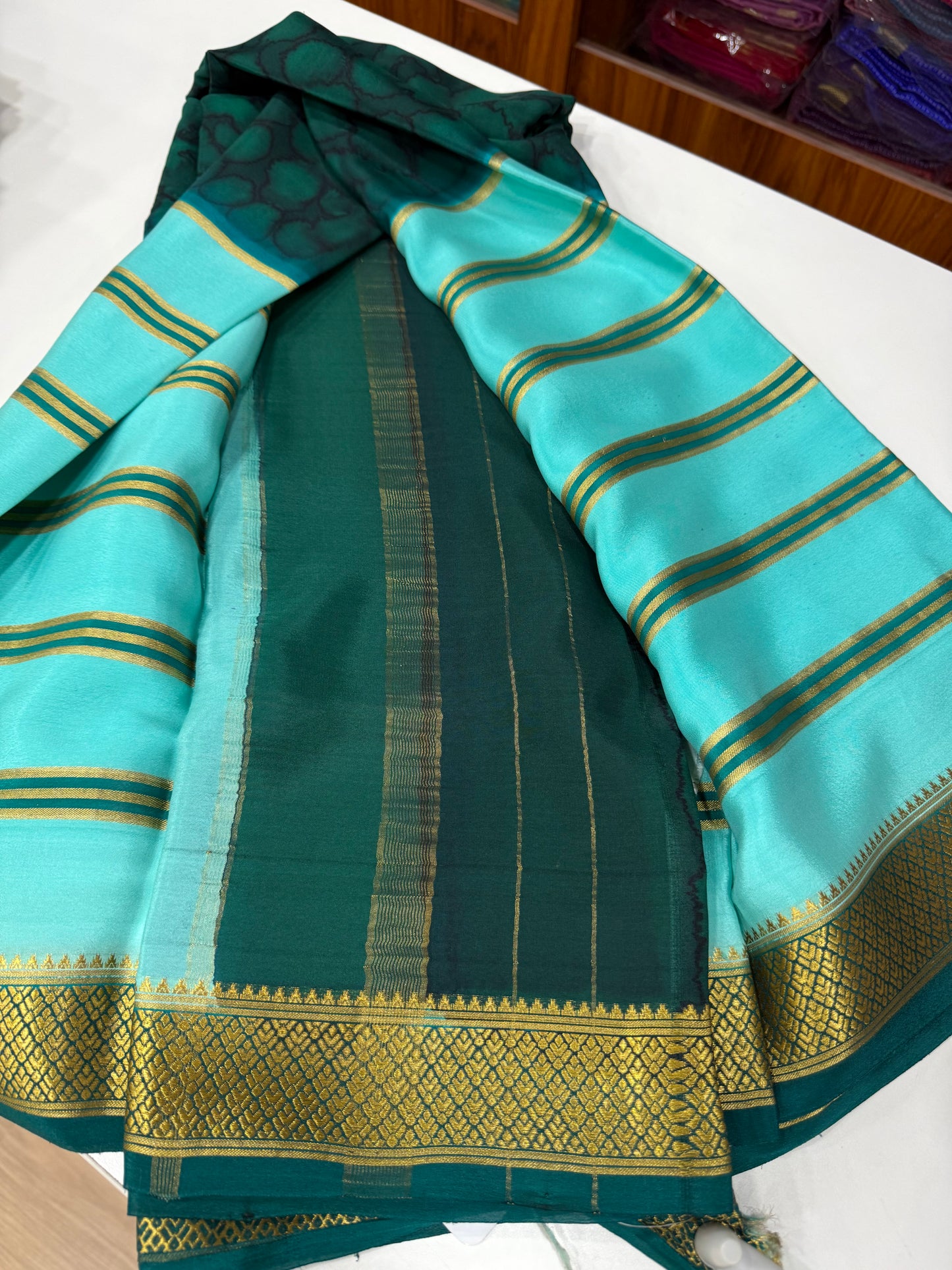 2D Shibori Pattern Mysore Silk Sarees