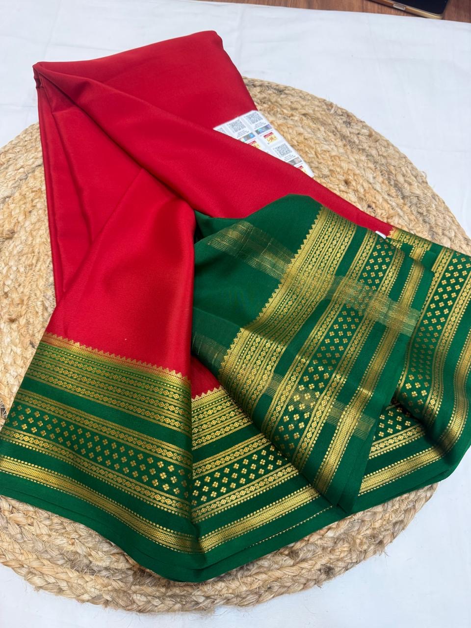 Mysore silk sarees contrast pattern