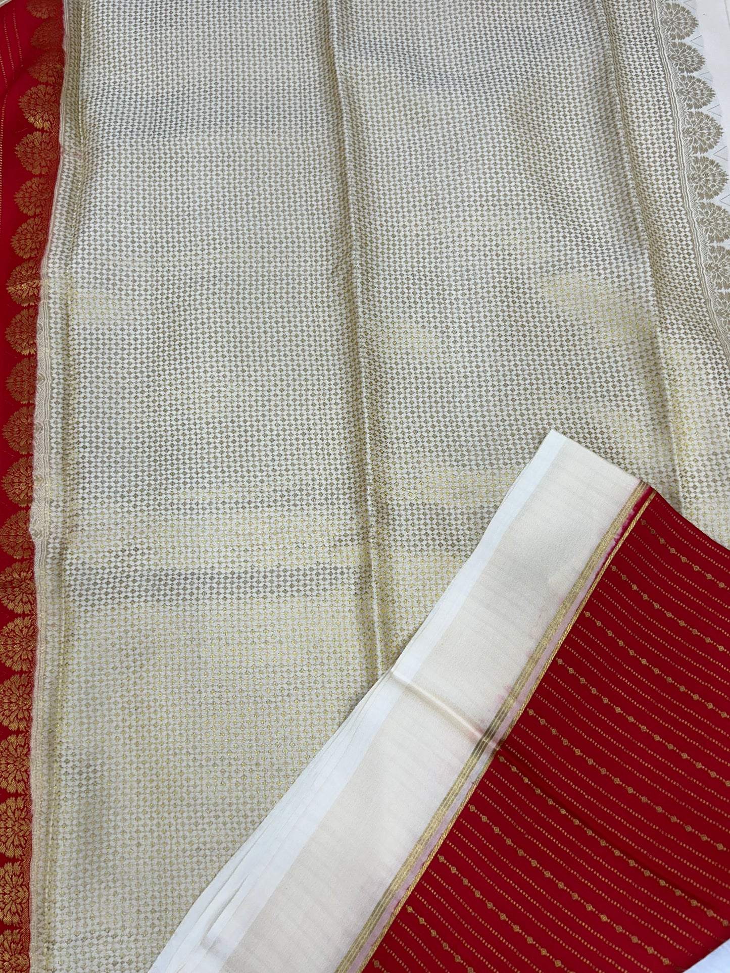 Mysore silk contrast stripes