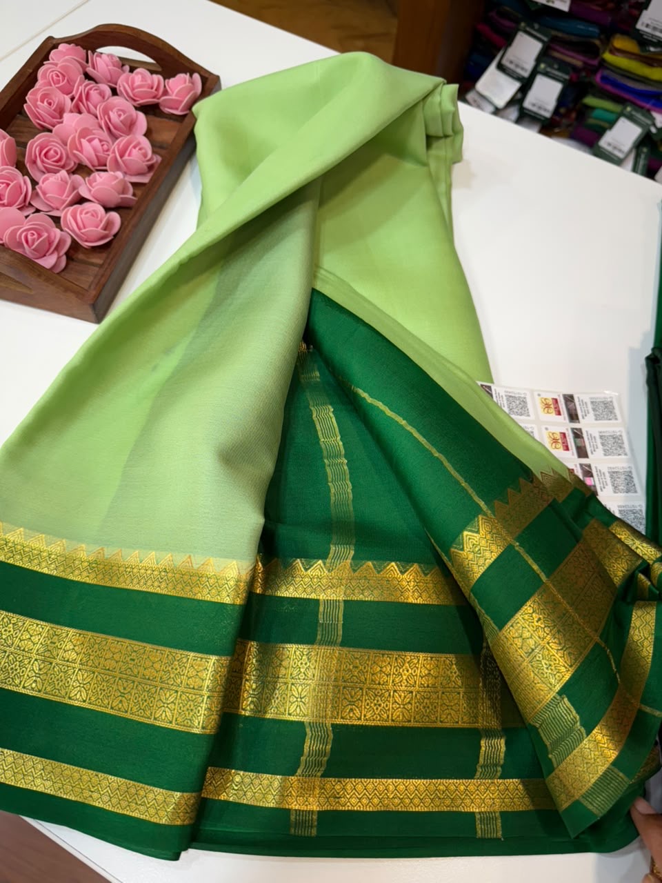 Mysore silk sarees light weight pattern