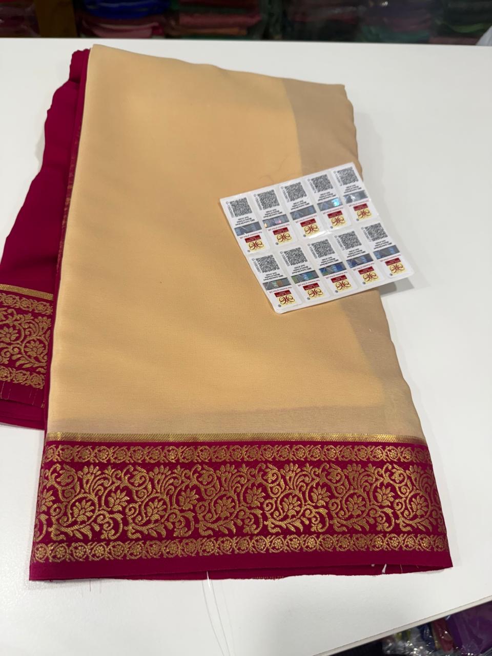 ❤️Traditional border in gold lace Zari Mysore silk sarees ❤️