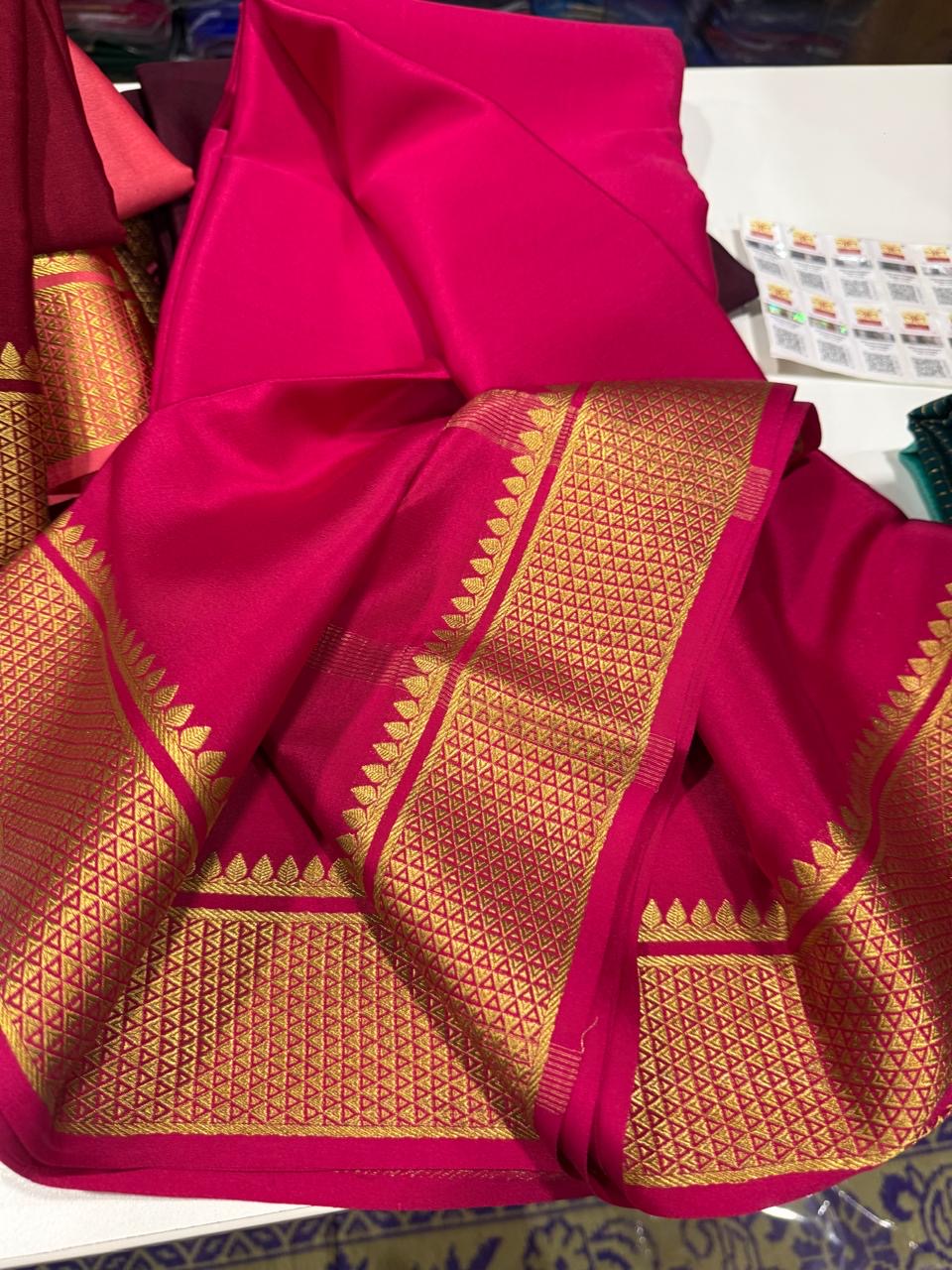 Mysore silk sarees self pattern