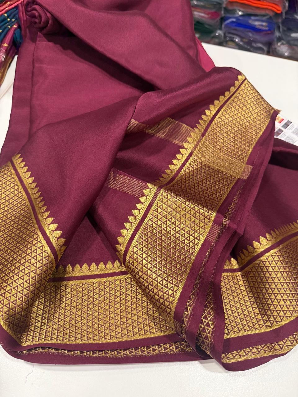 Mysore silk sarees self pattern
