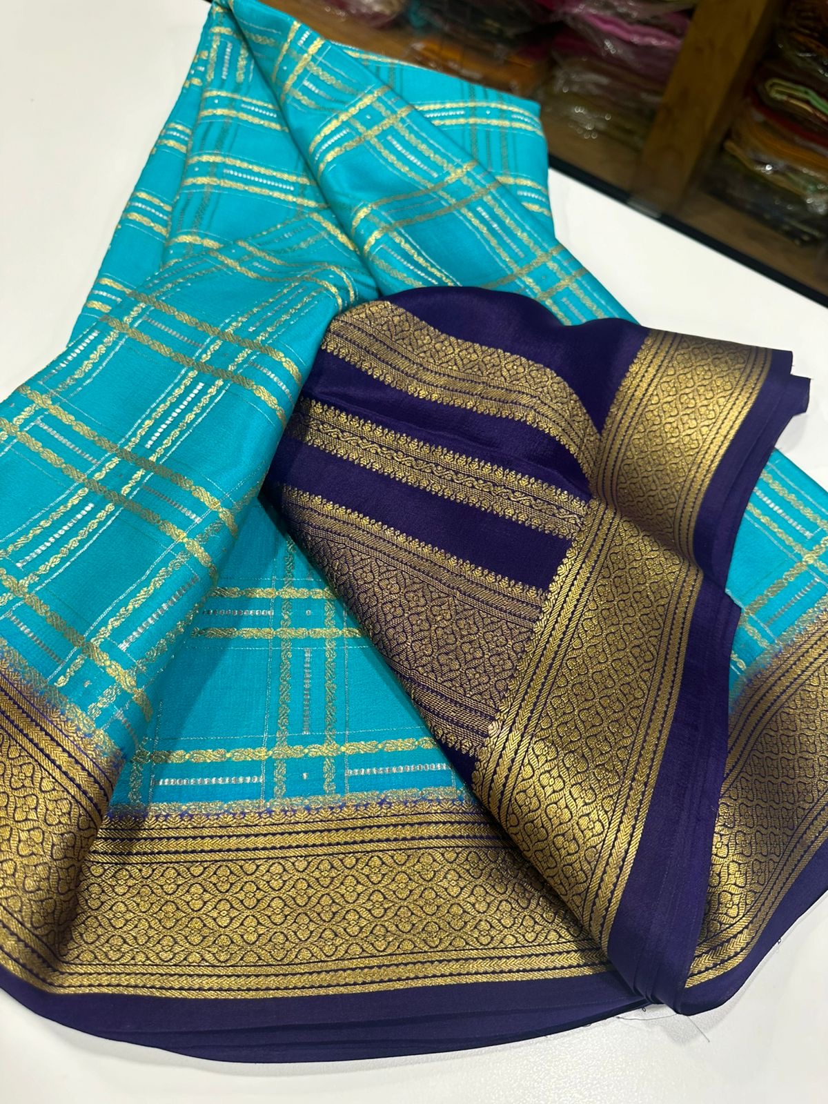 Checks contrast with beautiful colors