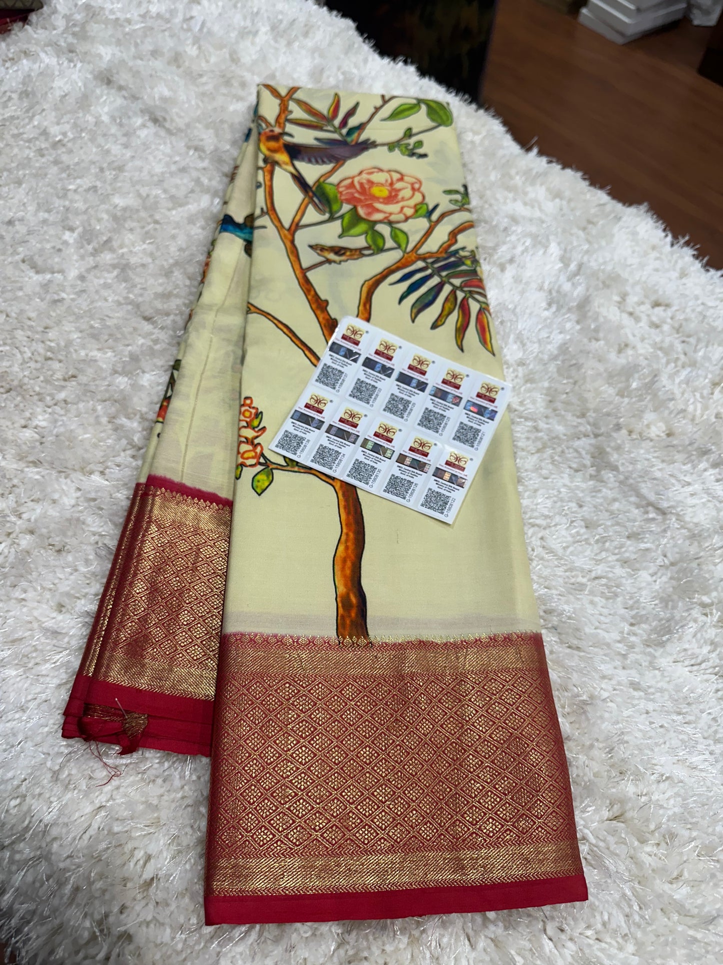 Pure digital print Kanjivaram silk sarees