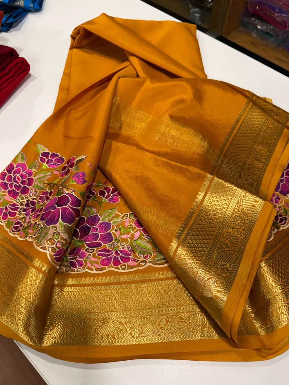 ❤️ Embroidery n Cutwork Mysore silk sarees ❤️