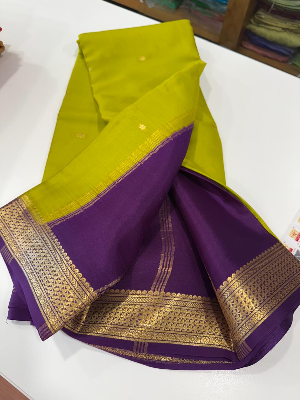 Mysore silk saree light weight pattern