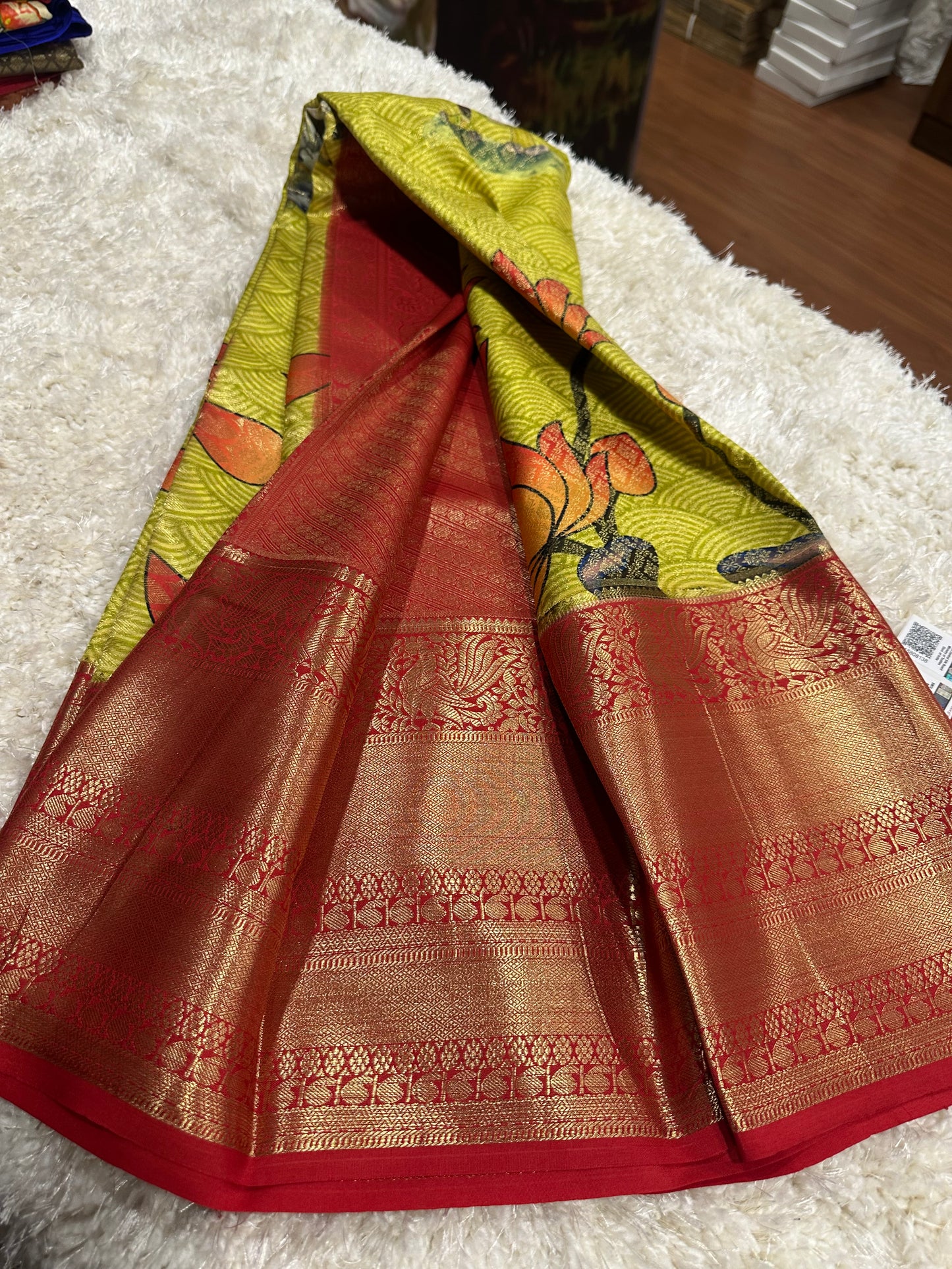 Pure digital print Kanjivaram silk sarees