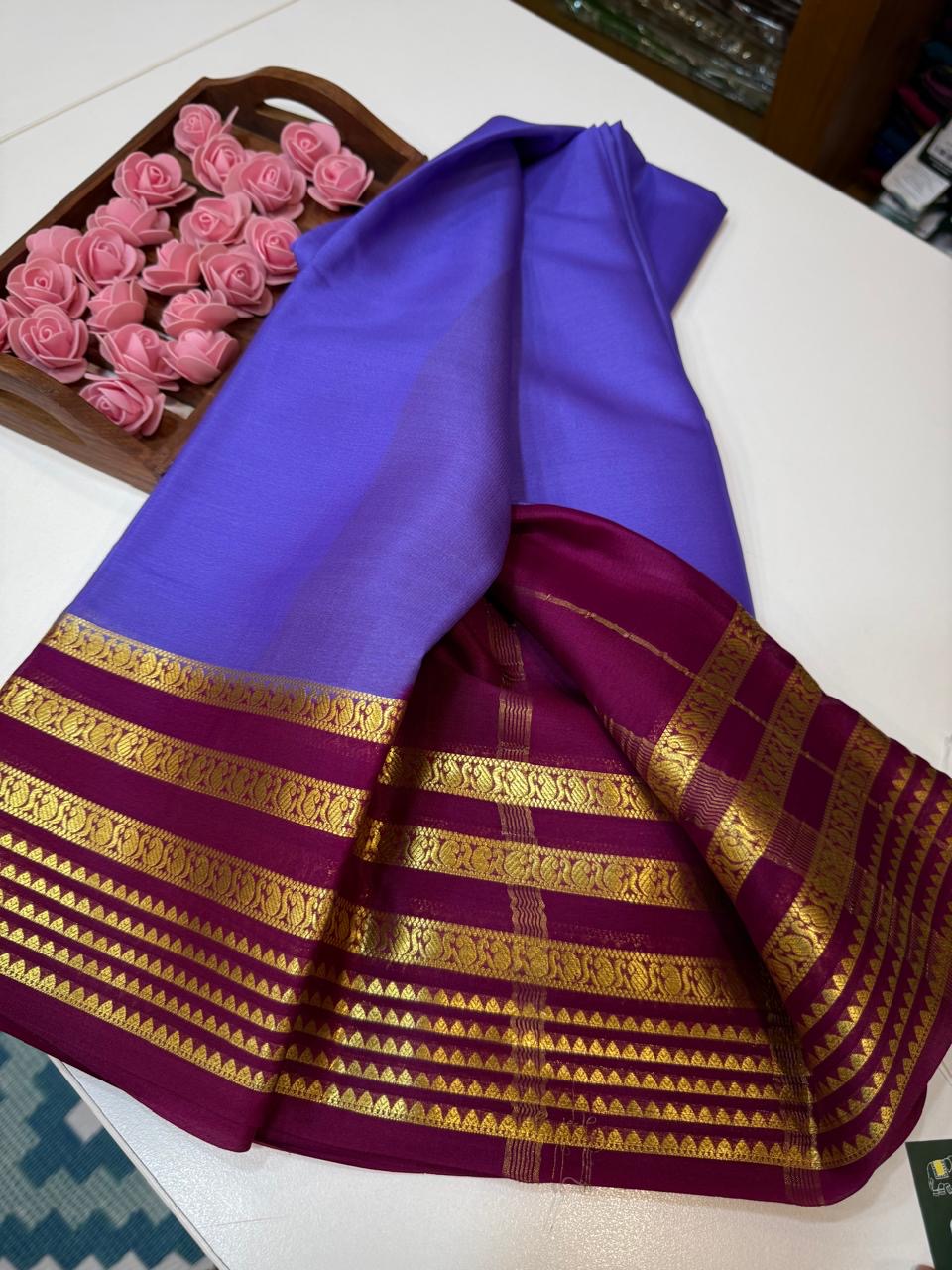 Mysore silk sarees light weight pattern