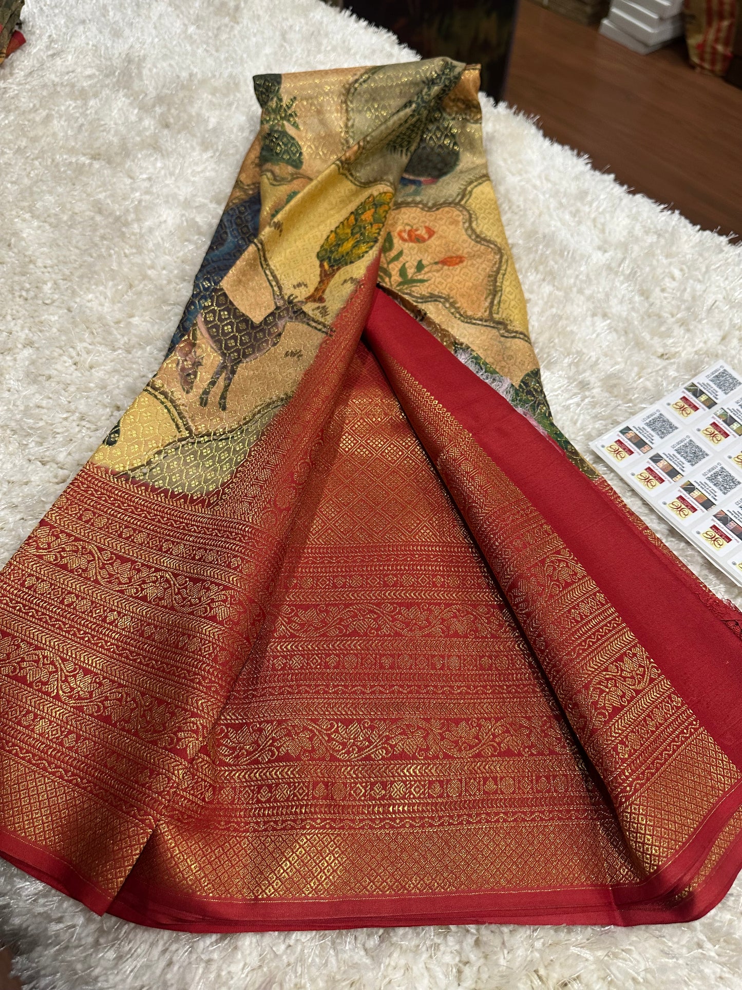 Pure digital print Kanjivaram silk sarees