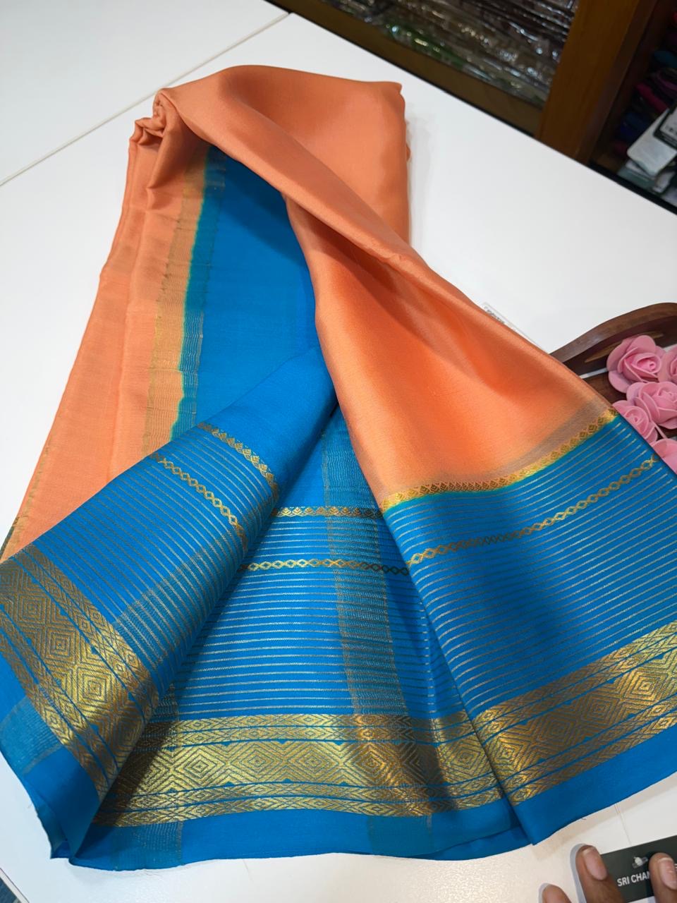 Mysore silk sarees light weight pattern