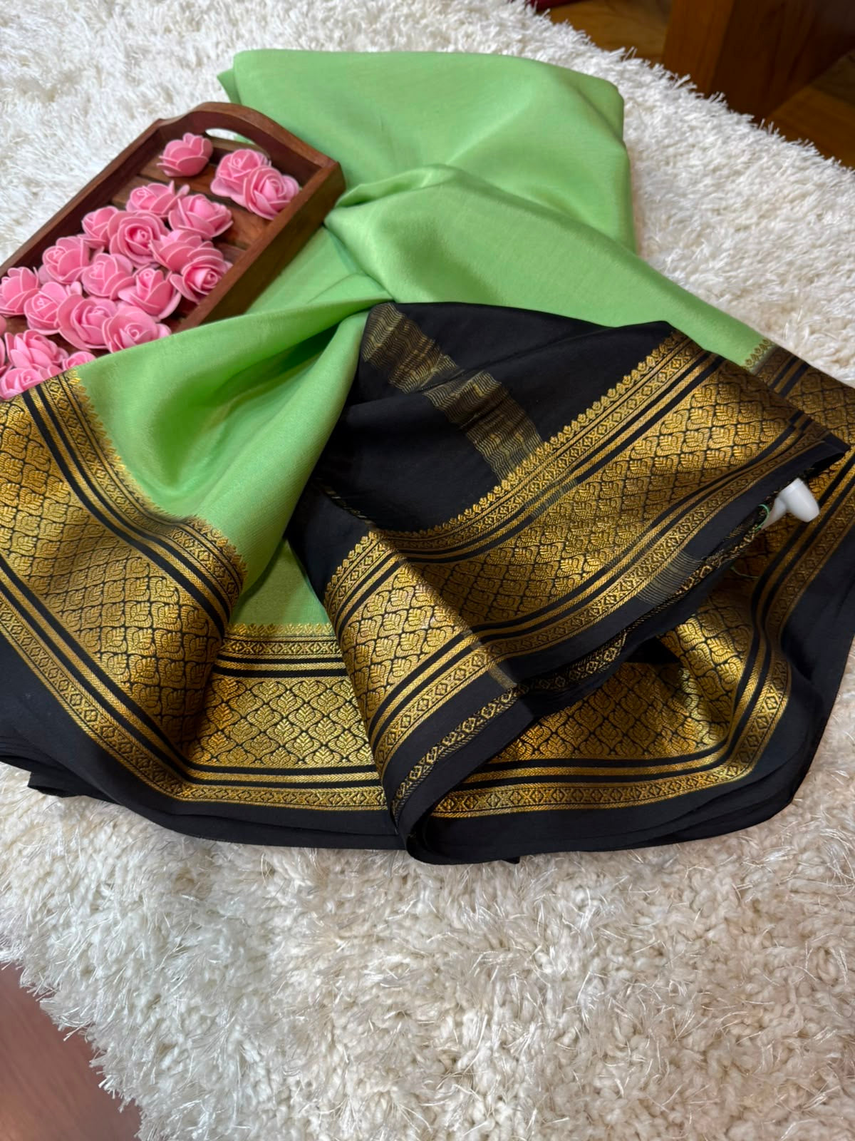 Mysore silk sarees contrast pattern