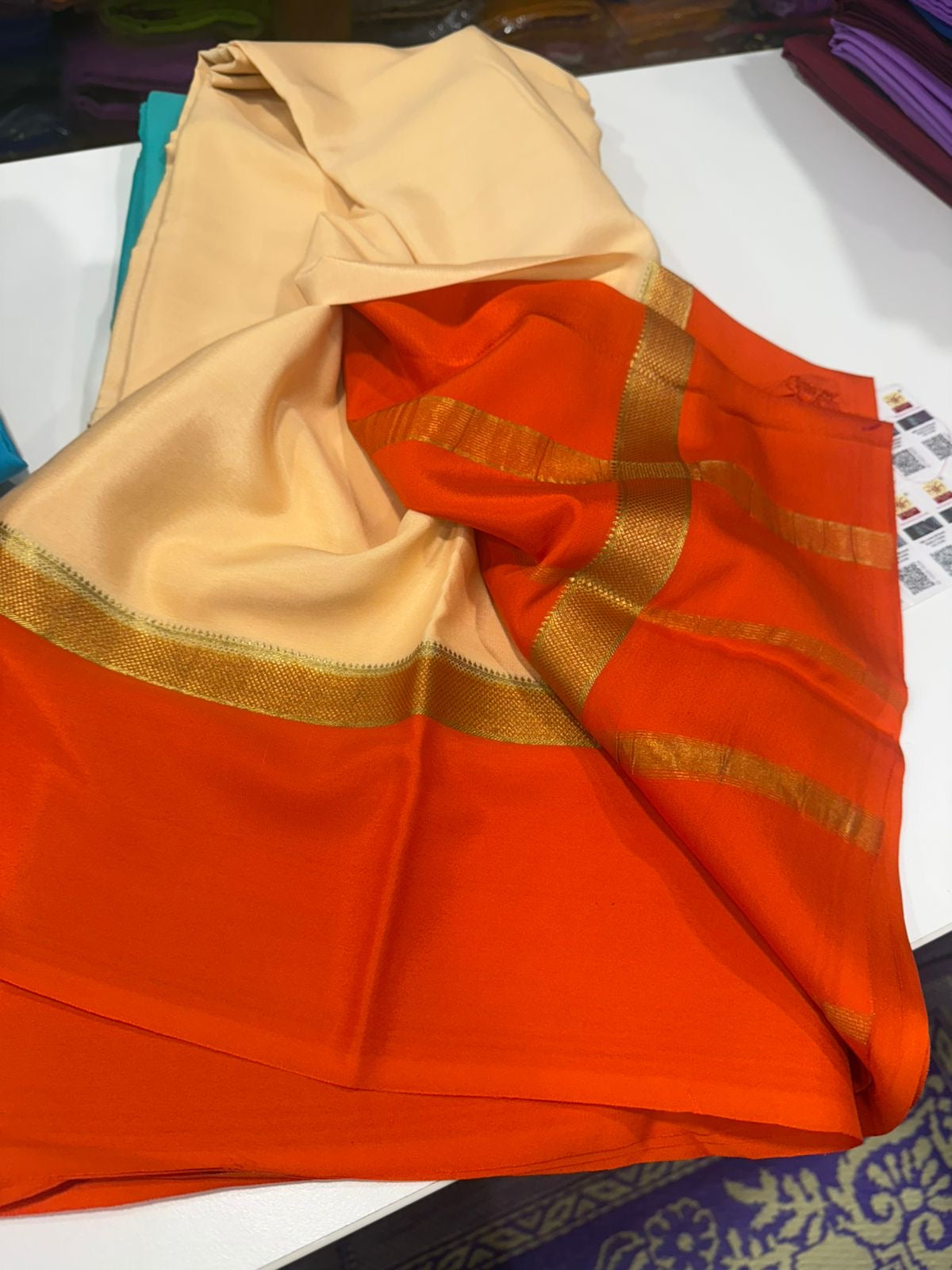 Traditional pattern mysore silk sarees with beautiful Colors