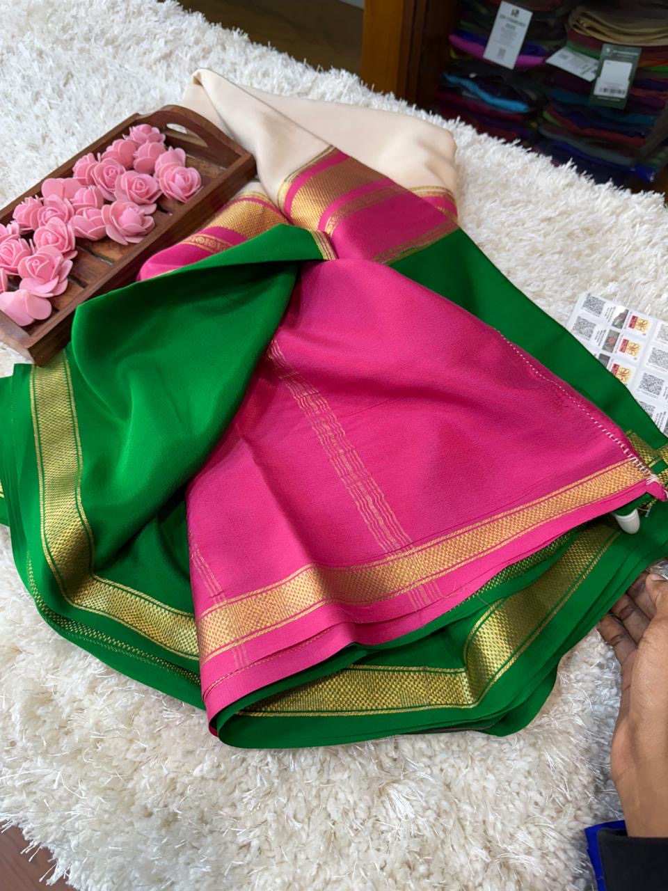 Mysore silk sarees self pattern