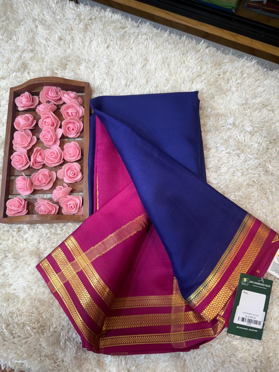 Mysore silk sarees light weight pattern