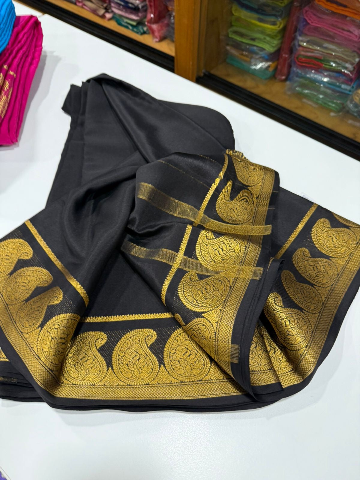 Mysore silk saree Mango border