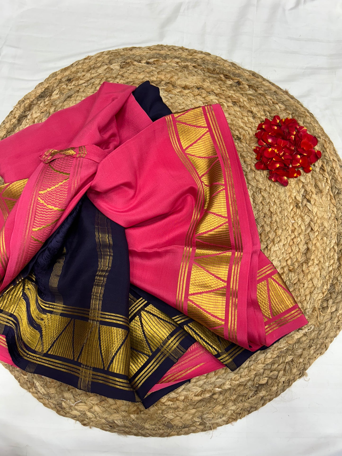 Mysore silk contrast