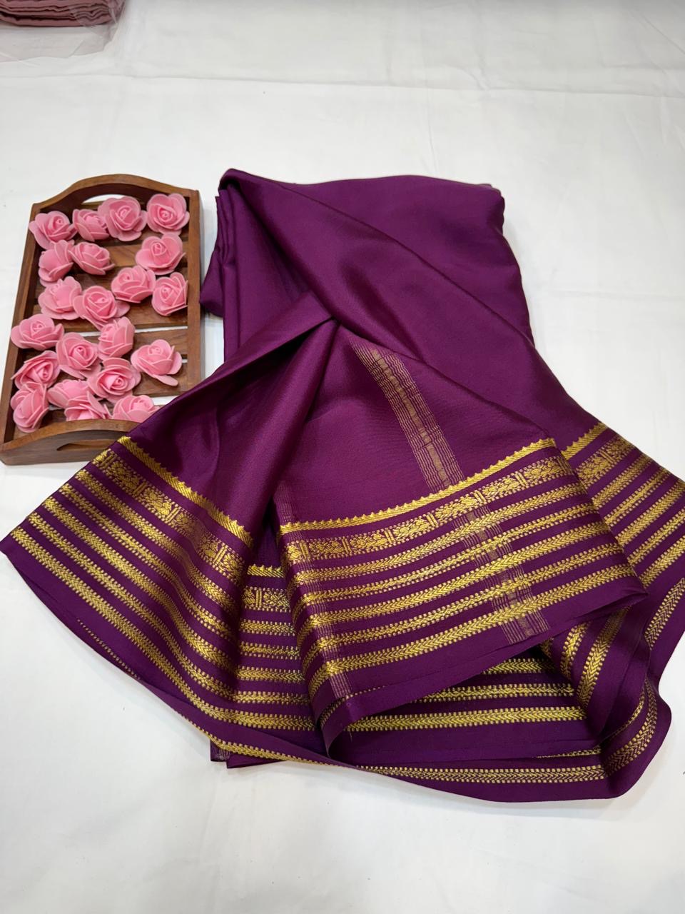 Mysore silk sarees self pattern