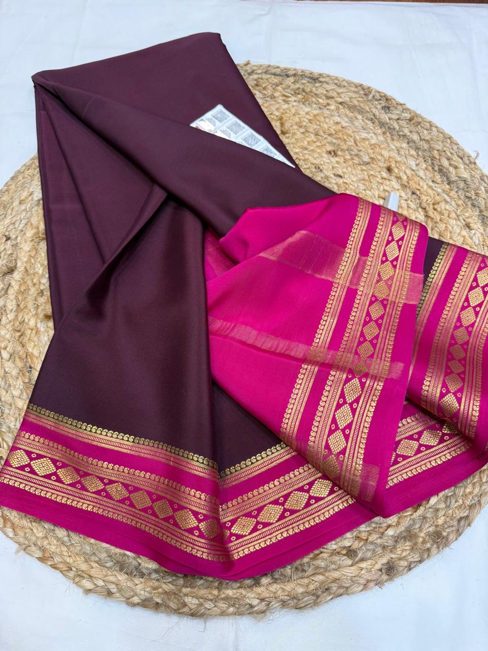 Mysore silk sarees contrast pattern