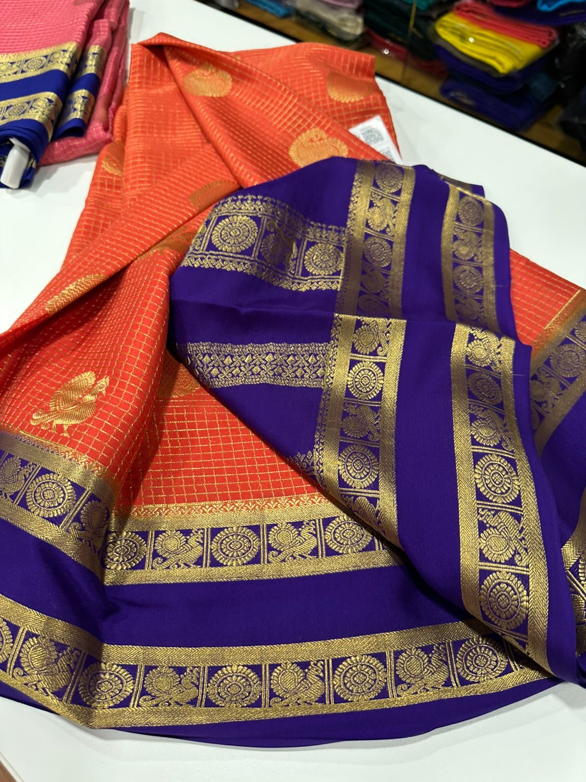 All over saree more zari consumption with beautiful color combination