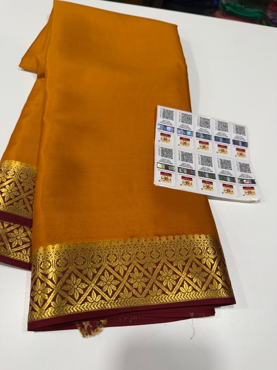 Mysore silk sarees light weight pattern