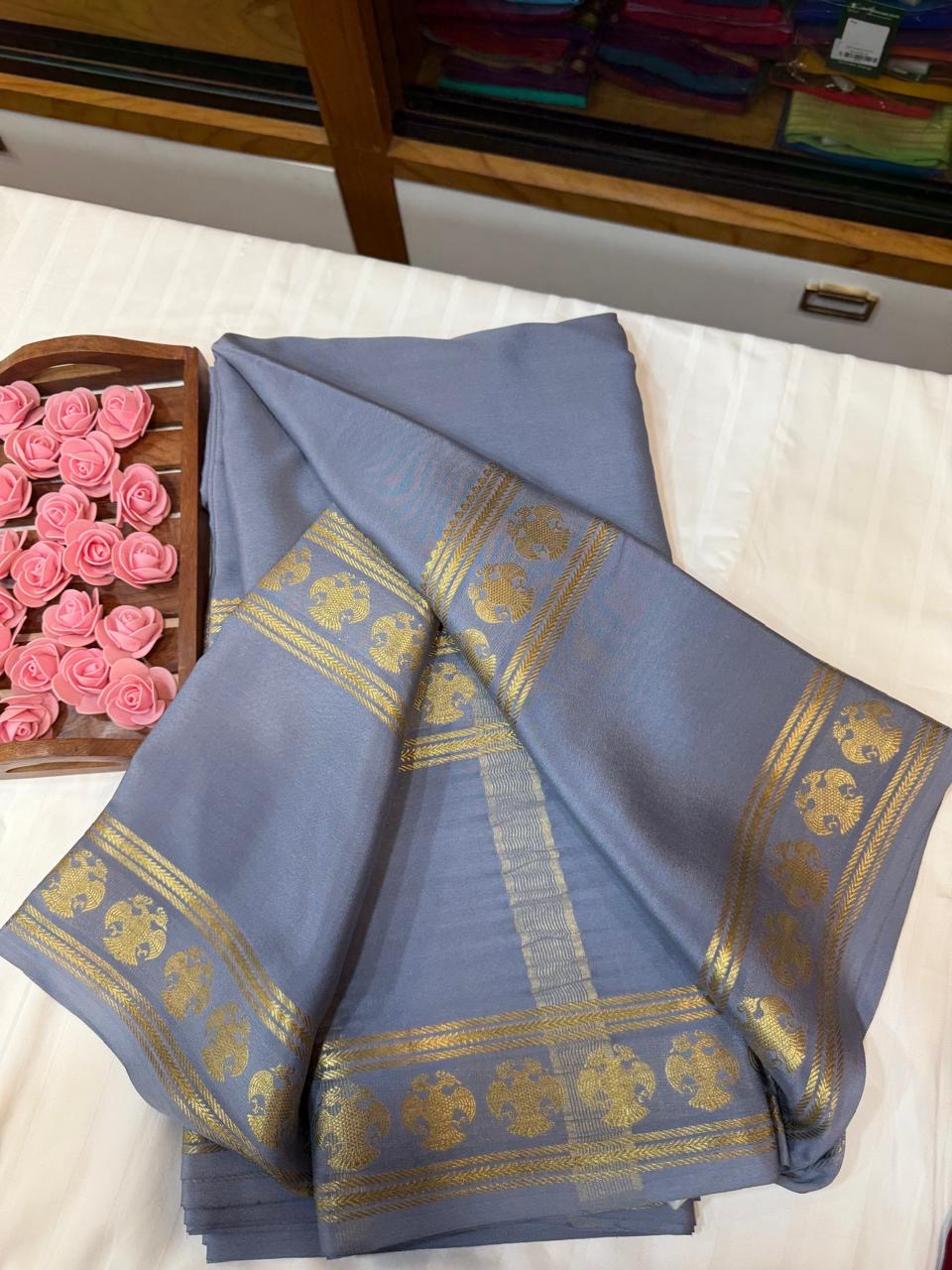 Mysore silk sarees self pattern