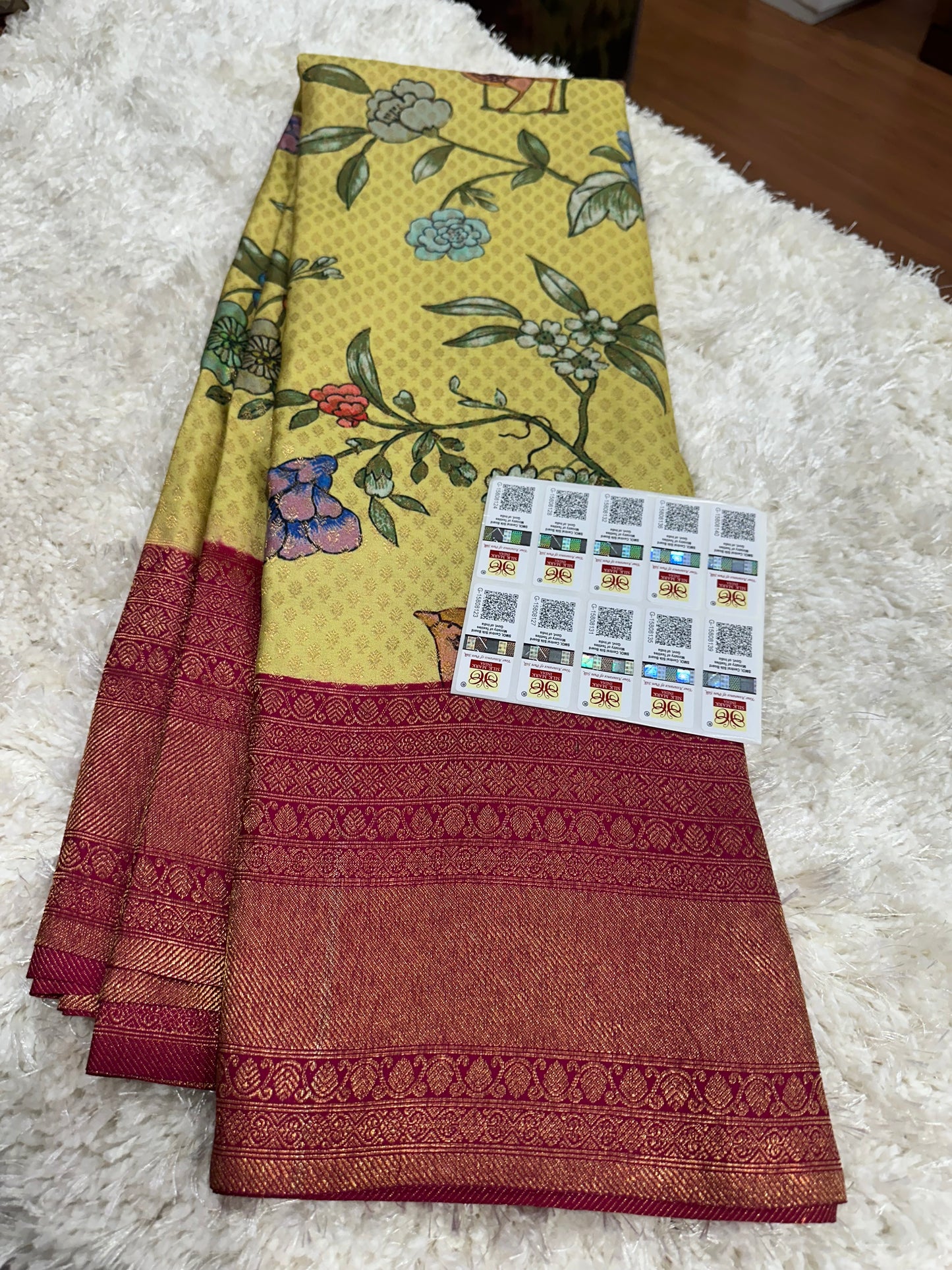 Pure digital print Kanjivaram silk sarees