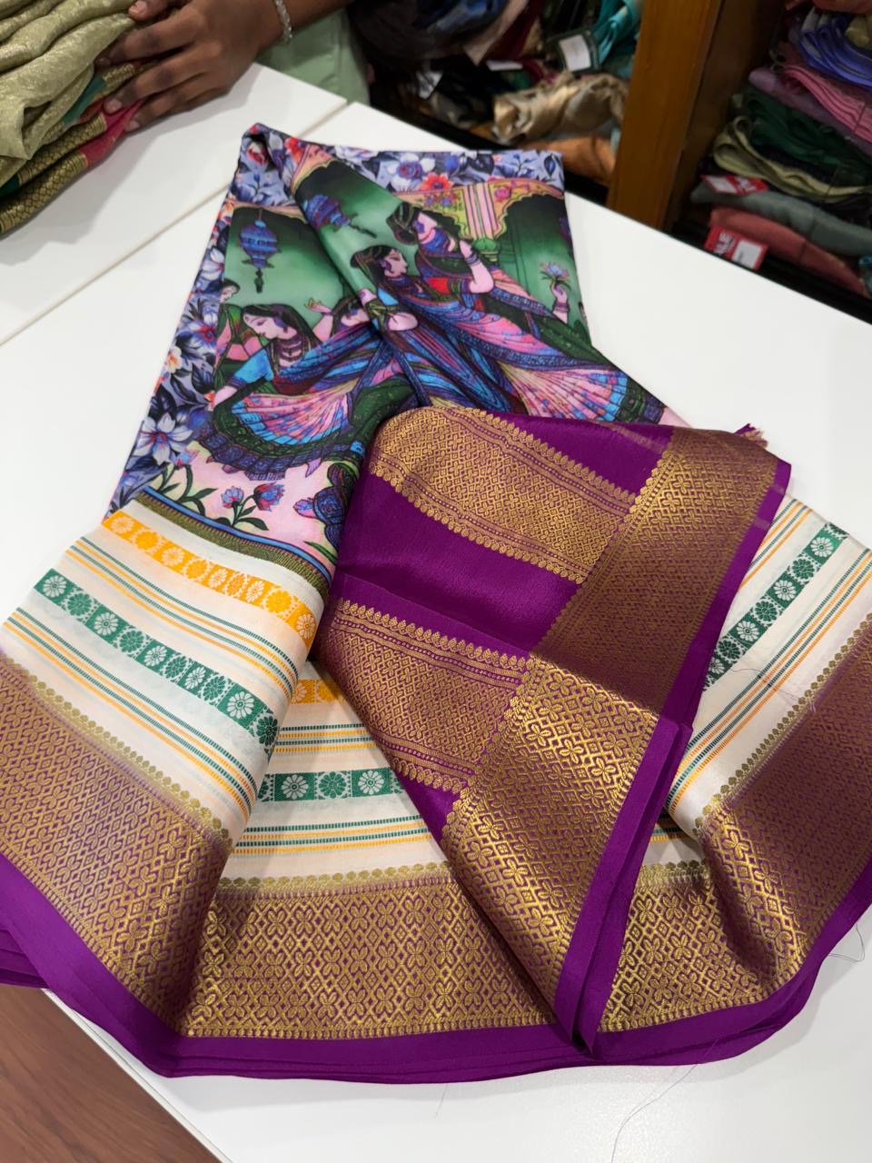 😍Digital print mysore silk sarees 😍