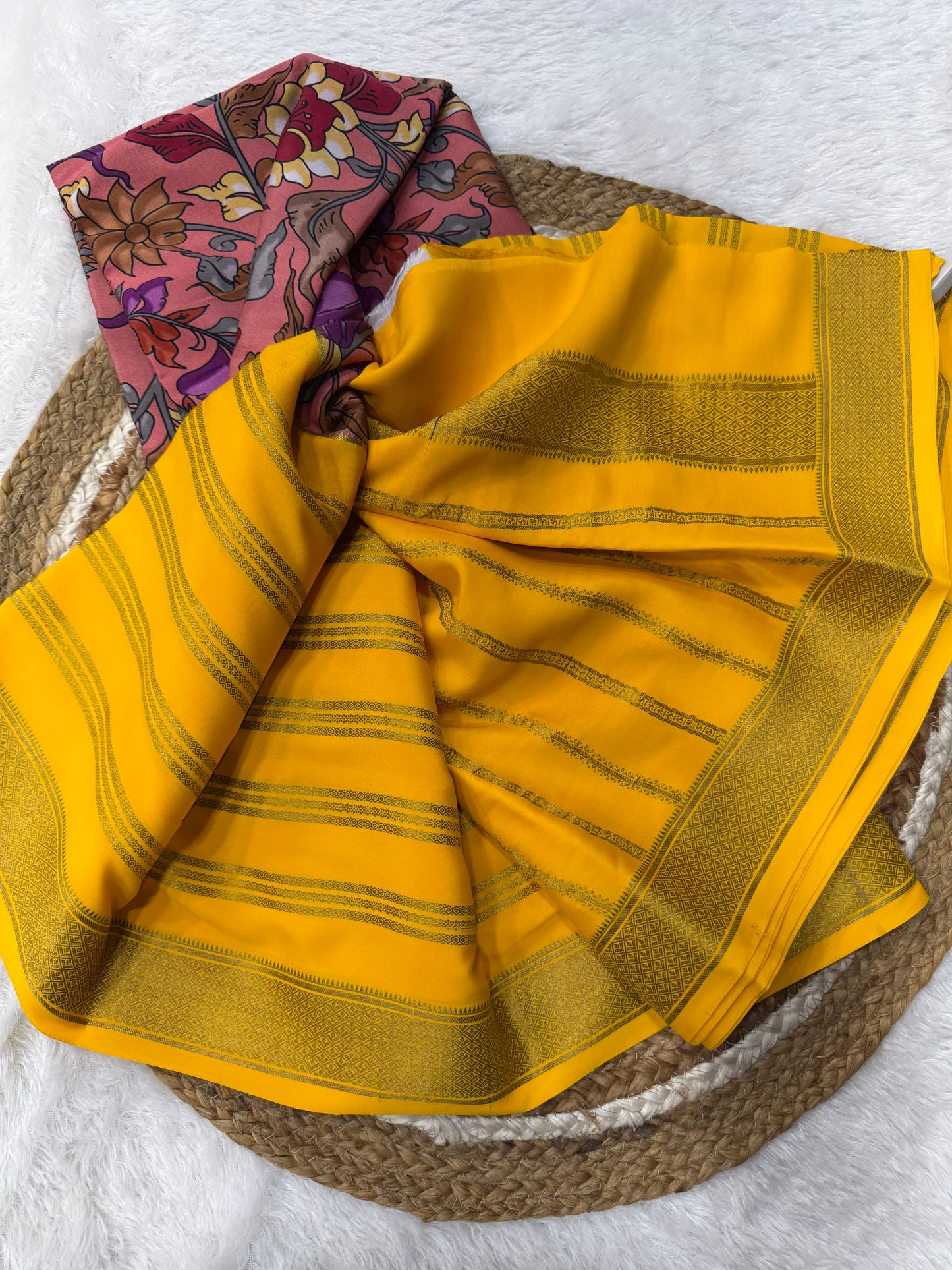 Printed Mysore silk saree