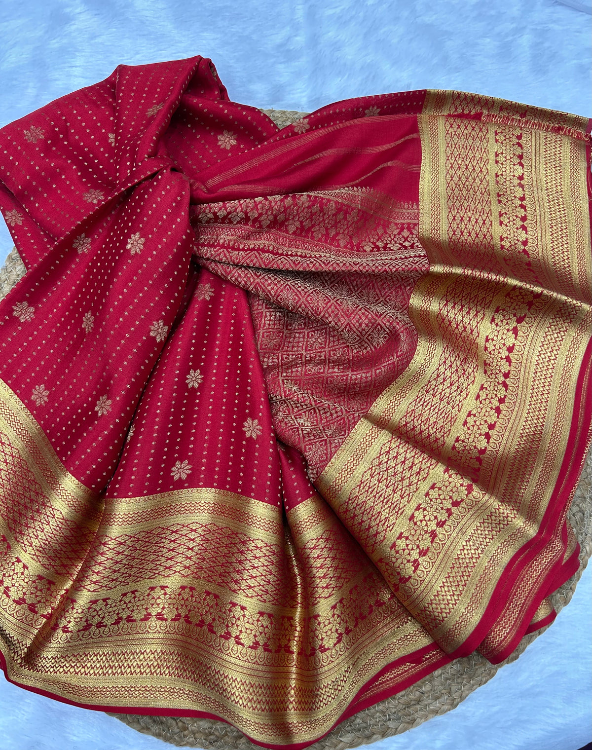 Mysore silk floral butta