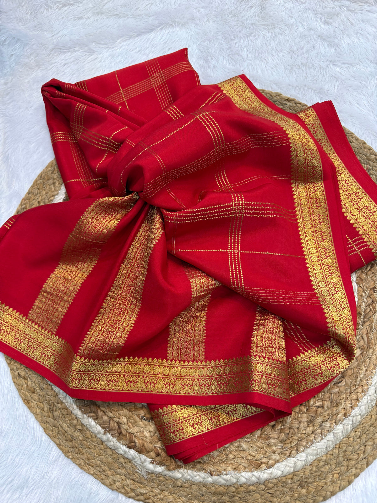 Mysore silk self checks