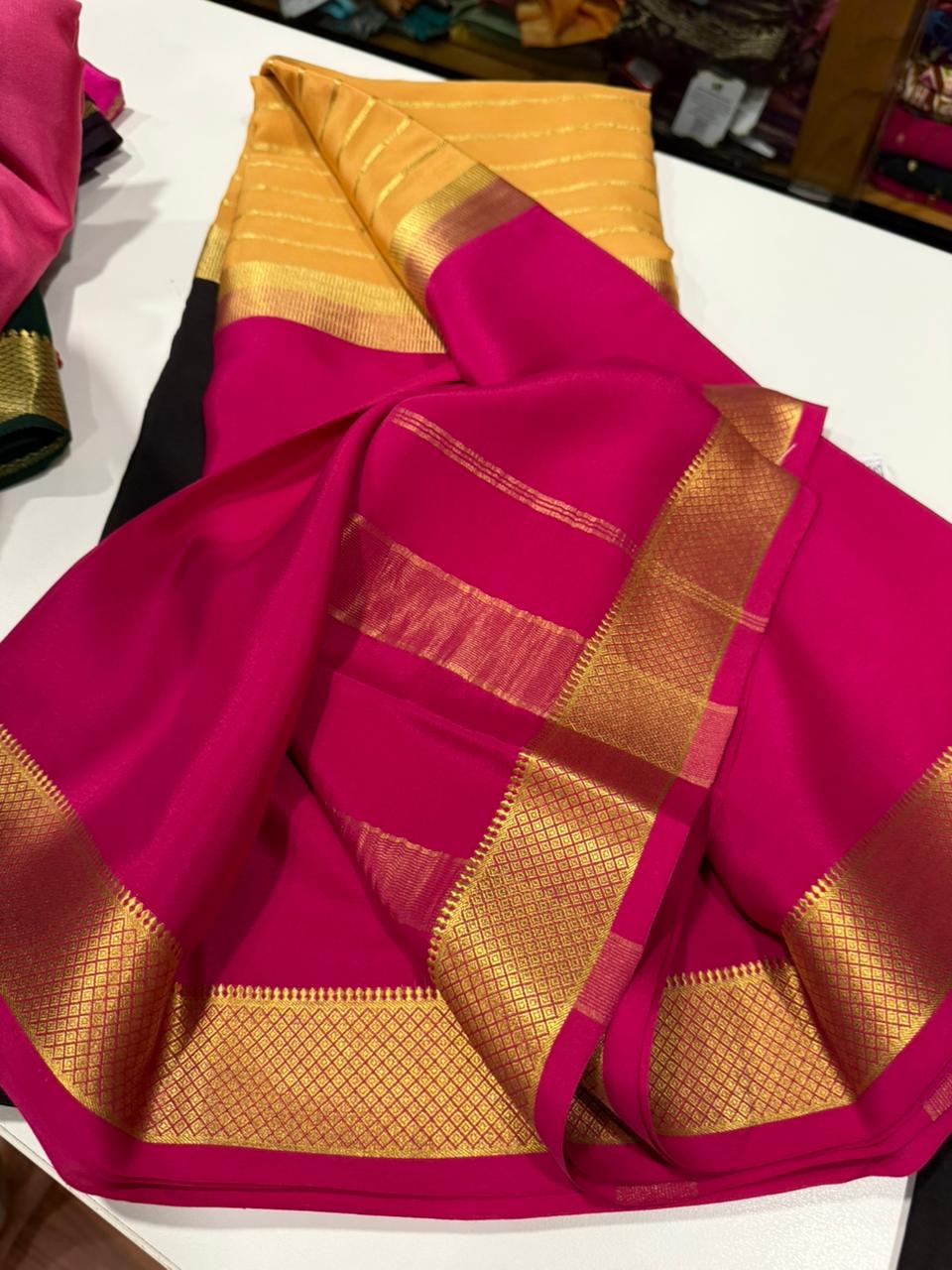 Mysore silk Saress with beautiful colors combination