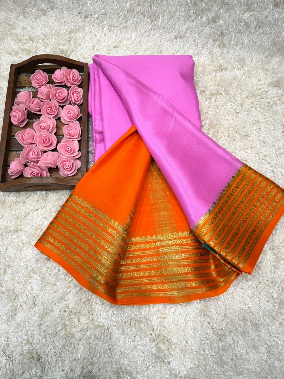 Mysore silk sarees light weight pattern