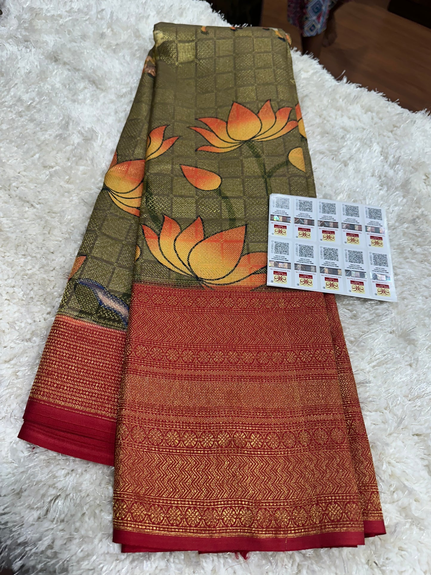 Pure digital print Kanjivaram silk sarees
