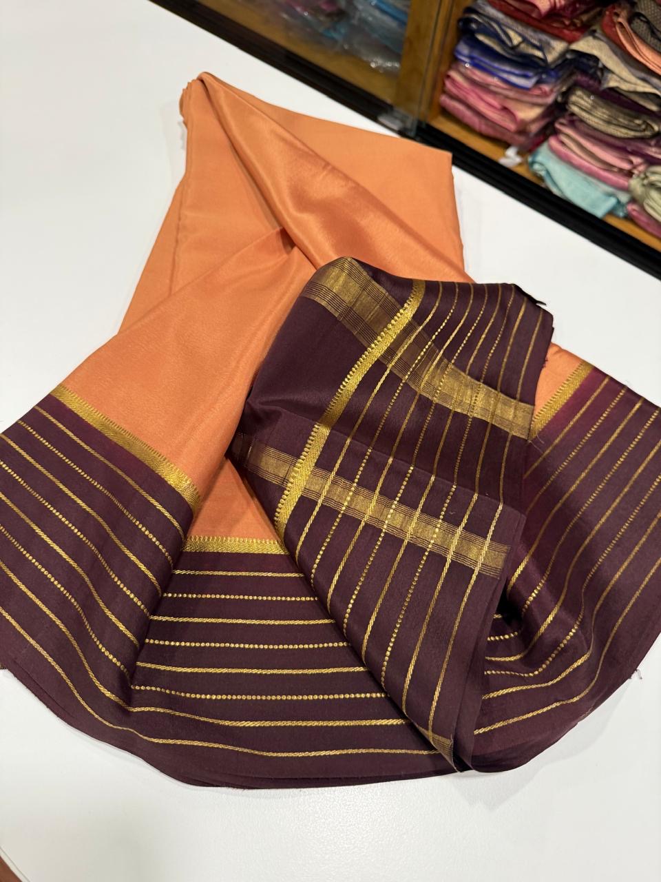 Mysore silk sarees contrast pattern