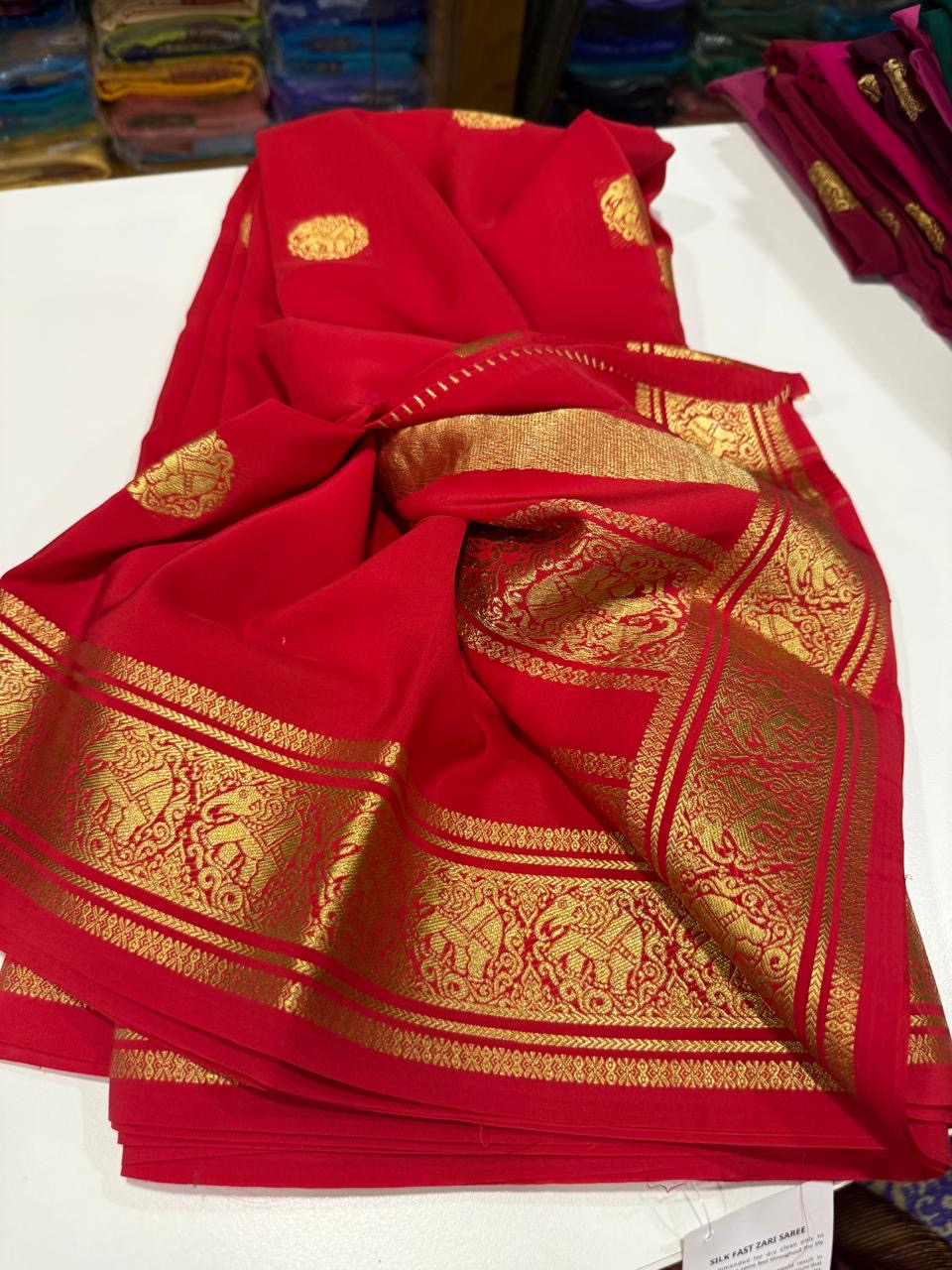 Pure zari Mysore silk saree elephant butta