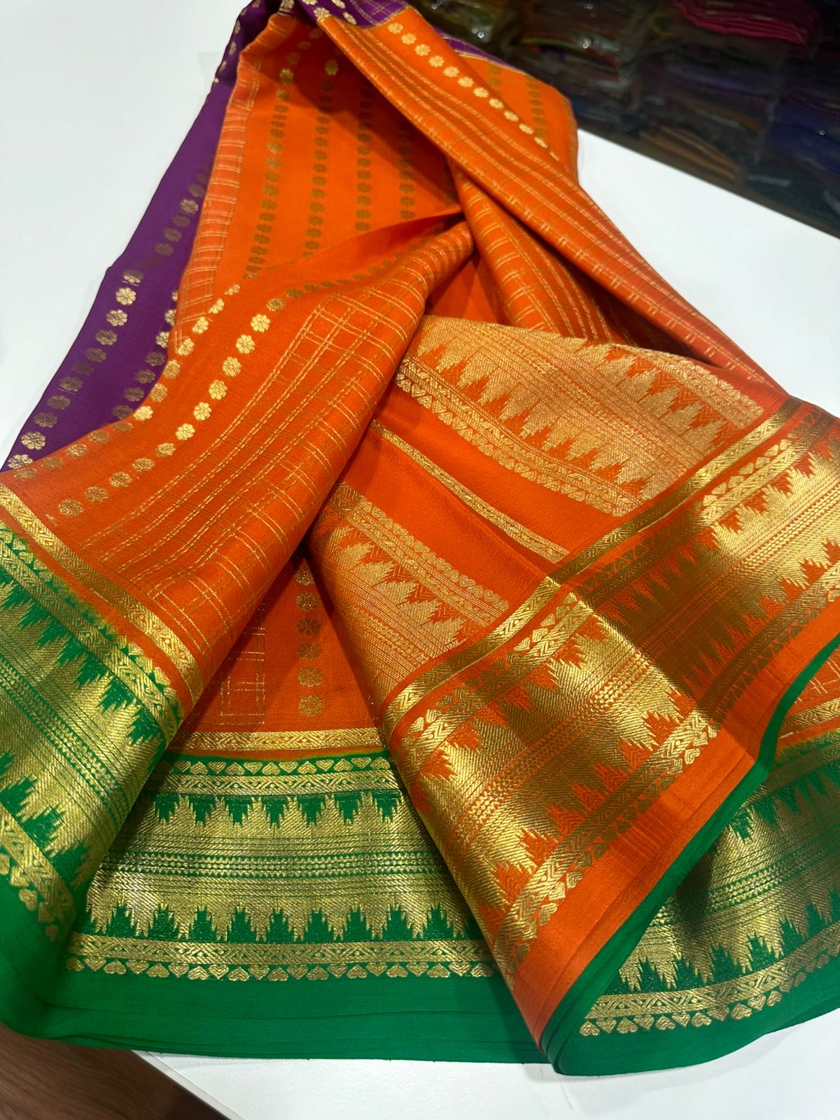 All over saree zari consumption with beautiful 3D color combination