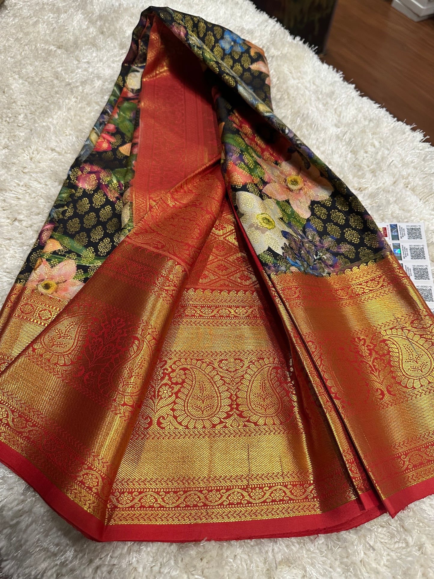 Pure digital print Kanjivaram silk sarees