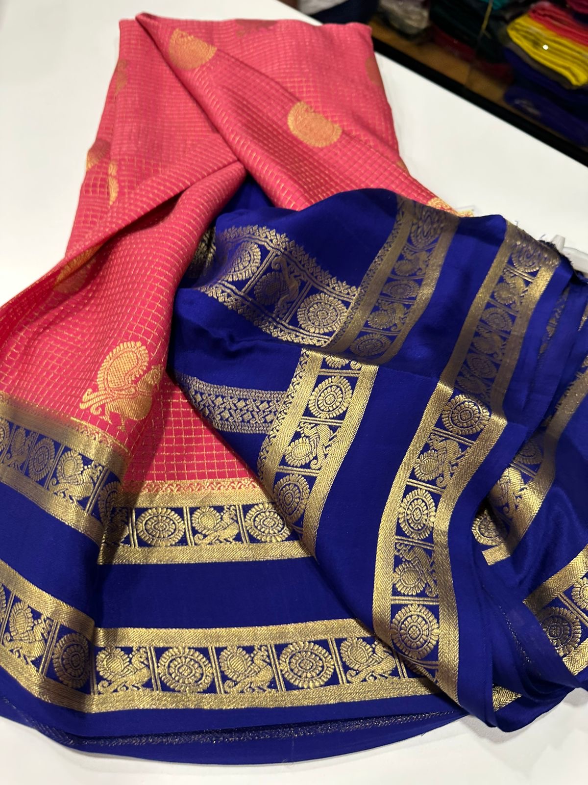 All over saree more zari consumption with beautiful color combination