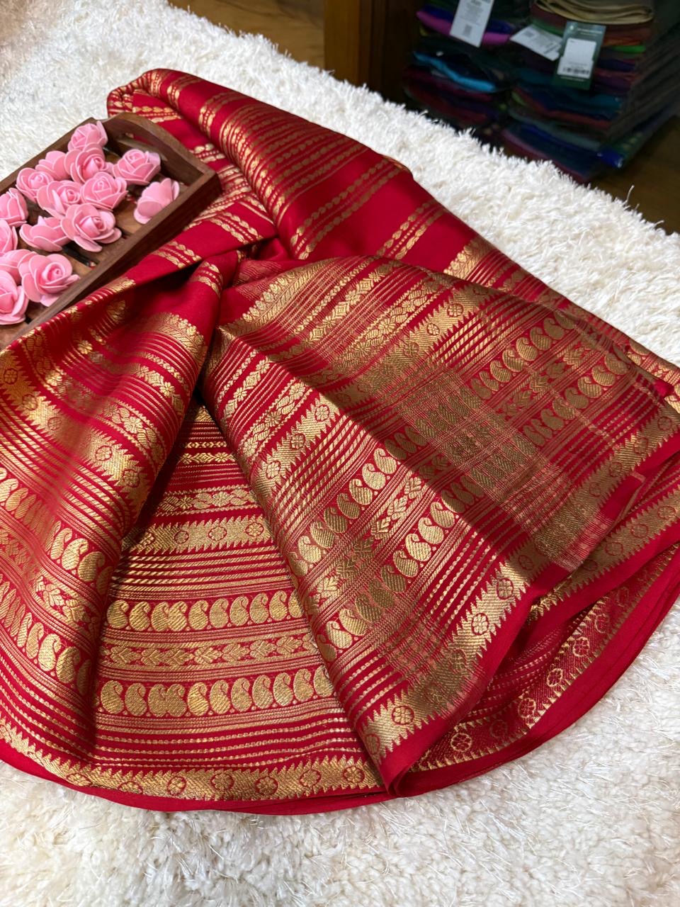 Mysore silk sarees self pattern